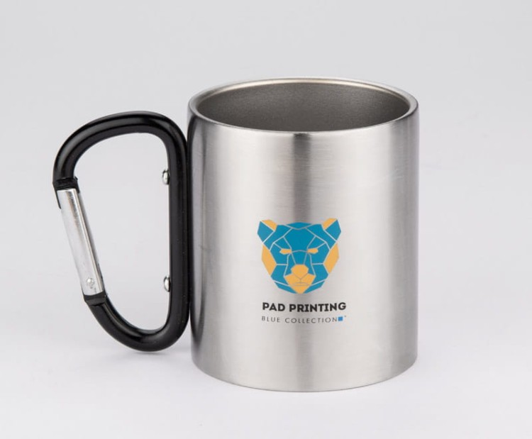 Kubek z karabińczykiem CAMPIC 200 ml czarny