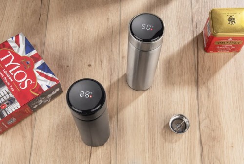 Butelka termiczna z termometrem LEDIKT 500 ml srebrny