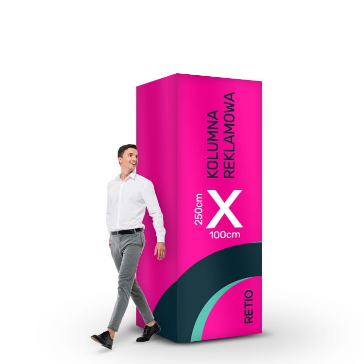 Kolumna reklamowa 250 x 100 cm z nadrukiem