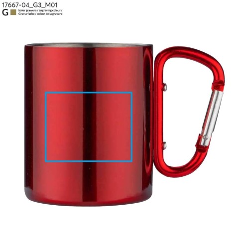 Kubek z karabińczykiem CAMP 250 ml czerwony