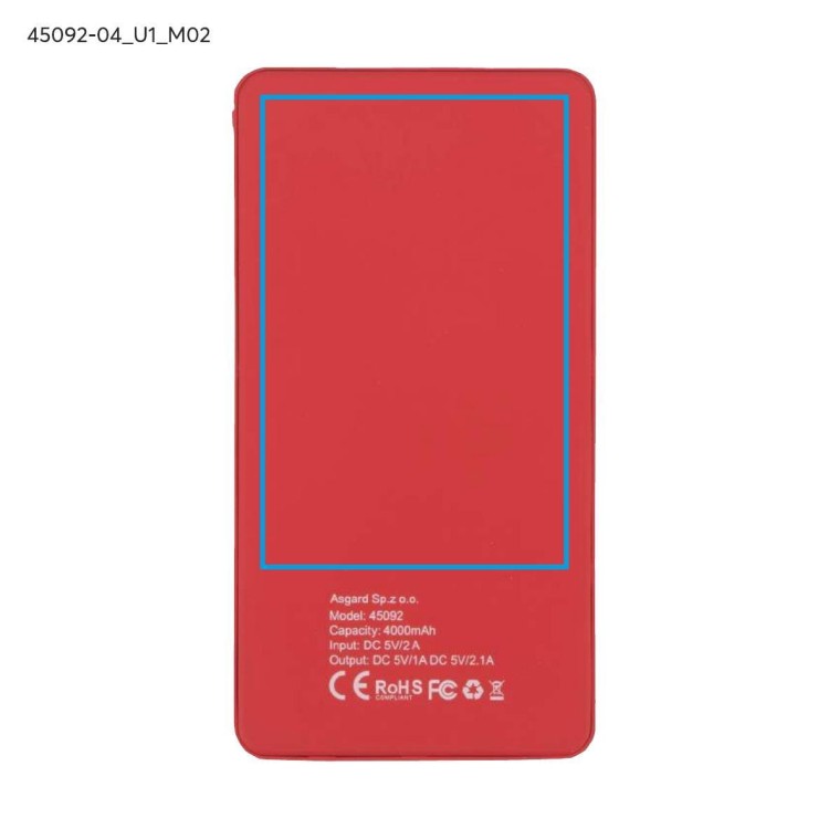 Power bank VIVID 4000 mAh czerwony