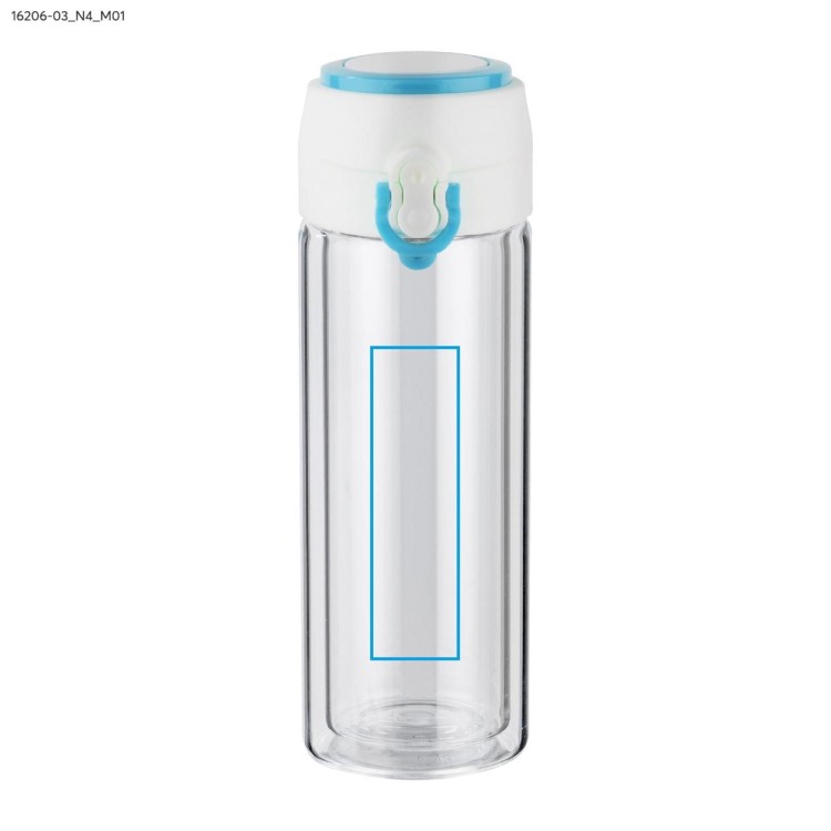 Bidon szklany VAKO 260 ml niebieski