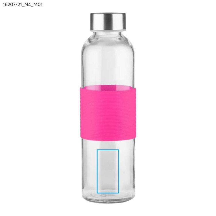 Butelka szklana GLASSI 510 ml różowy