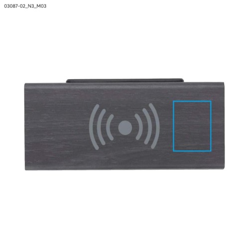 Zegar na biurko z ładowarką indukcyjną CORNELL czarny