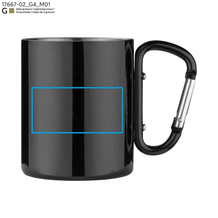 Kubek z karabińczykiem CAMP 250 ml czarny