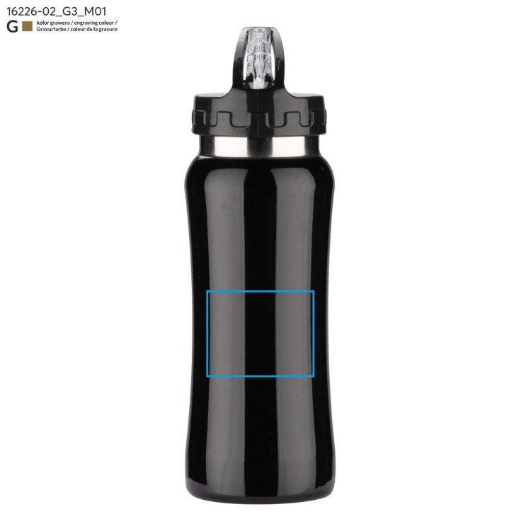 Bidon stalowy PATRO 600 ml czarny