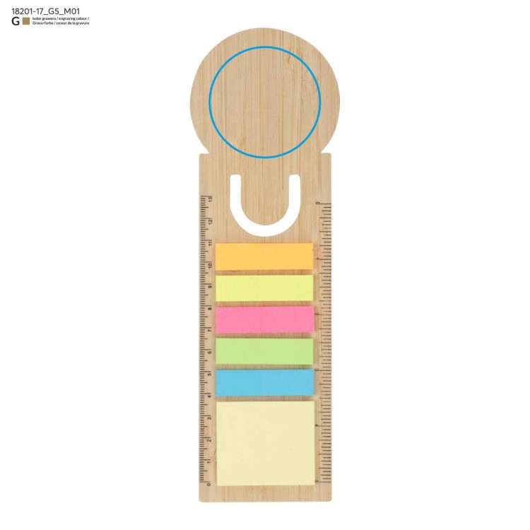 Linijka bambusowa z karteczkami BEMO beżowy (naturalny)