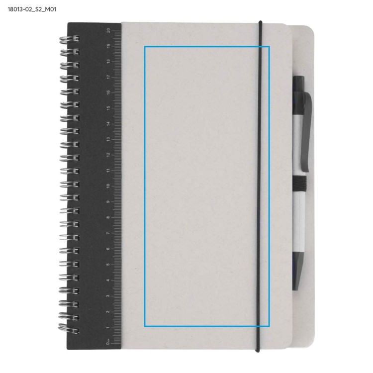 Notes z linjką i długopisem REGALI czarny