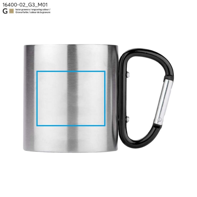 Kubek z karabińczykiem CAMPIC 200 ml czarny