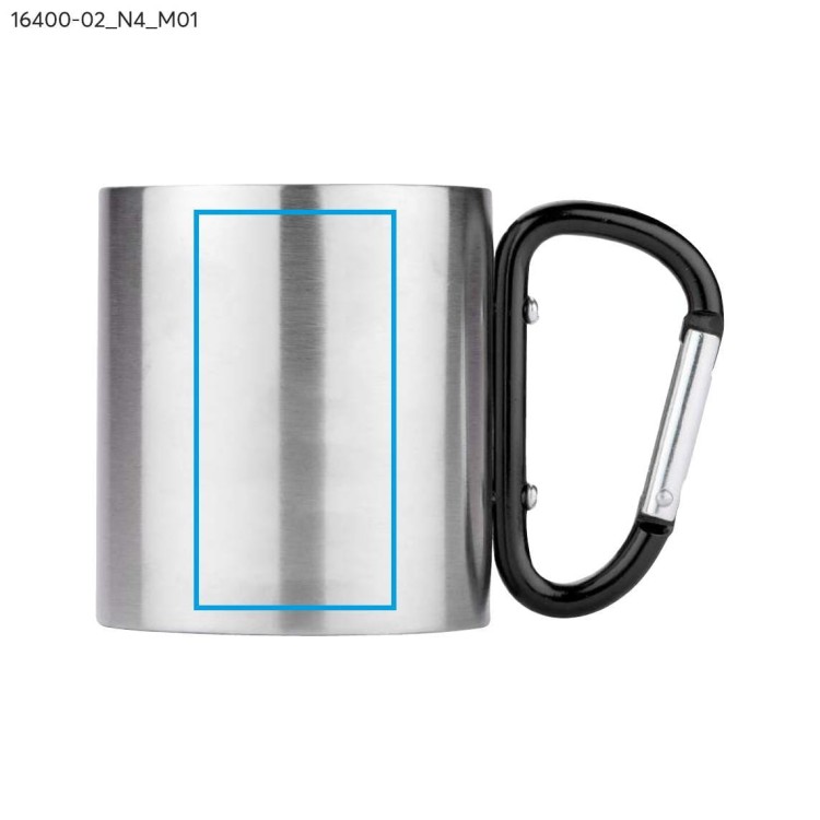 Kubek z karabińczykiem CAMPIC 200 ml czarny