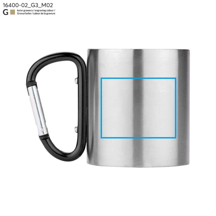 Kubek z karabińczykiem CAMPIC 200 ml czarny