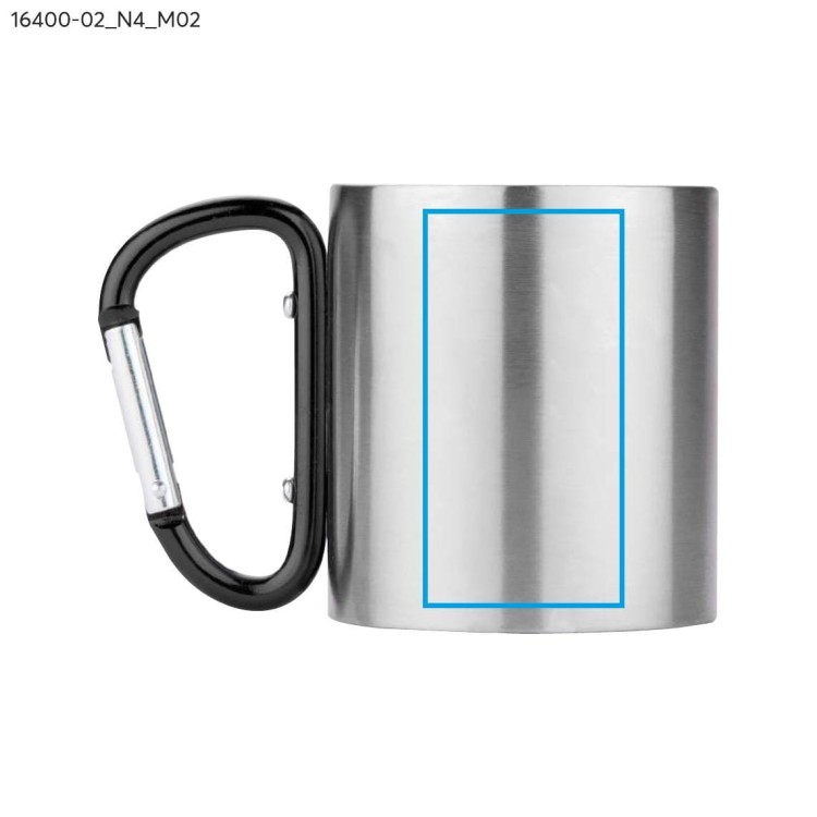 Kubek z karabińczykiem CAMPIC 200 ml czarny