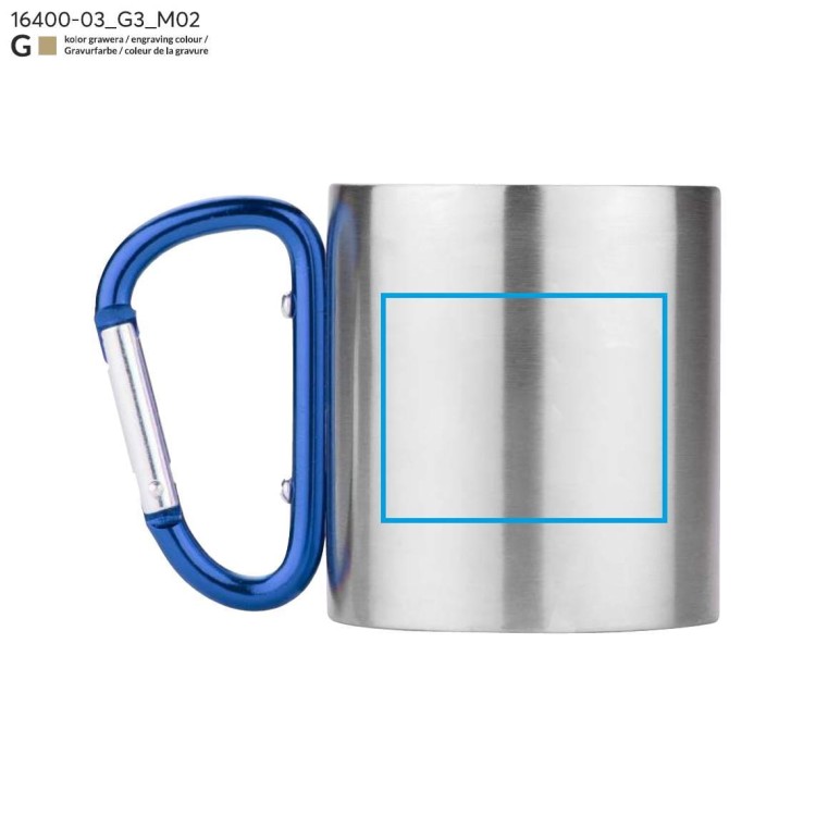 Kubek z karabińczykiem CAMPIC 200 ml niebieski