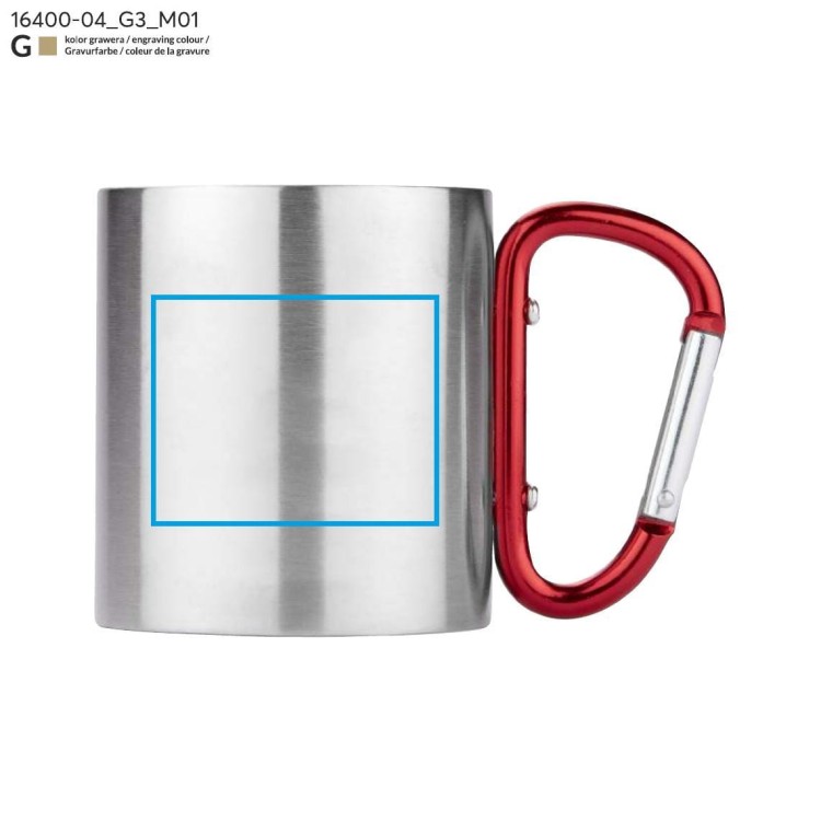 Kubek z karabińczykiem CAMPIC 200 ml czerwony