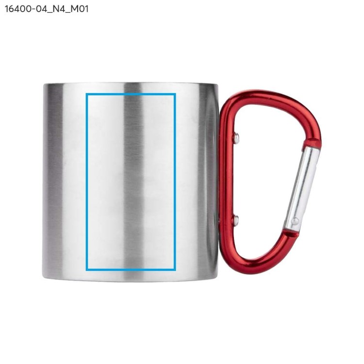 Kubek z karabińczykiem CAMPIC 200 ml czerwony