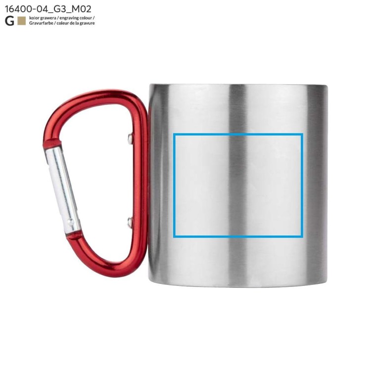 Kubek z karabińczykiem CAMPIC 200 ml czerwony