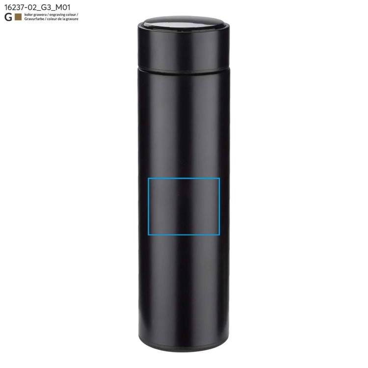 Butelka termiczna z termometrem LEDIKT 500 ml czarny
