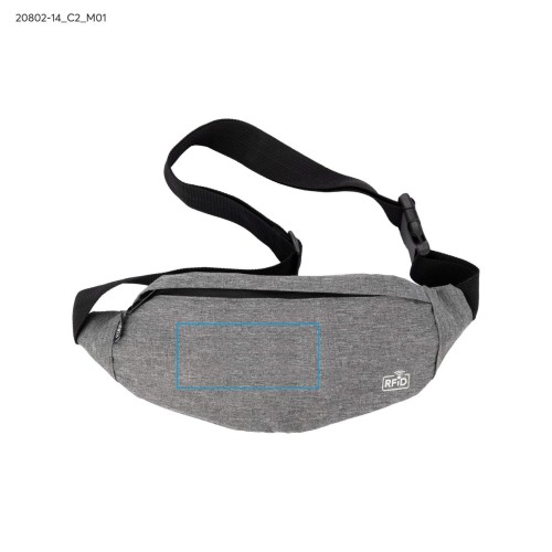 Torebka biodrowa rPET CHILLIX, RFID popielaty (szary)