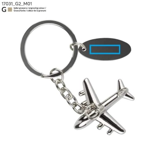 Brelok AIRPLANE 3D srebrny