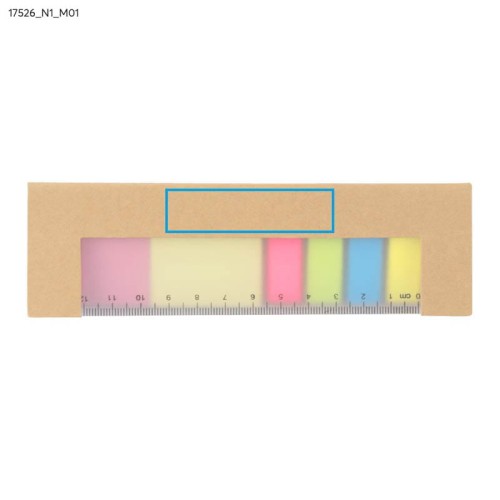 Linijka z karteczkami RECO beżowy (naturalny)