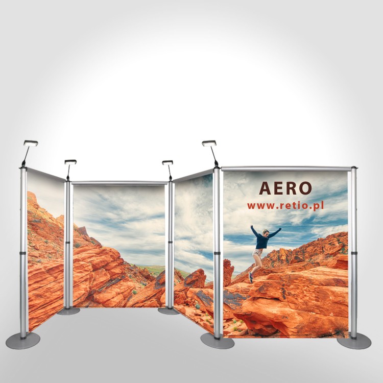 AERO Banner Stand Kit 4,5 x 2,1 m with a single-sided printout