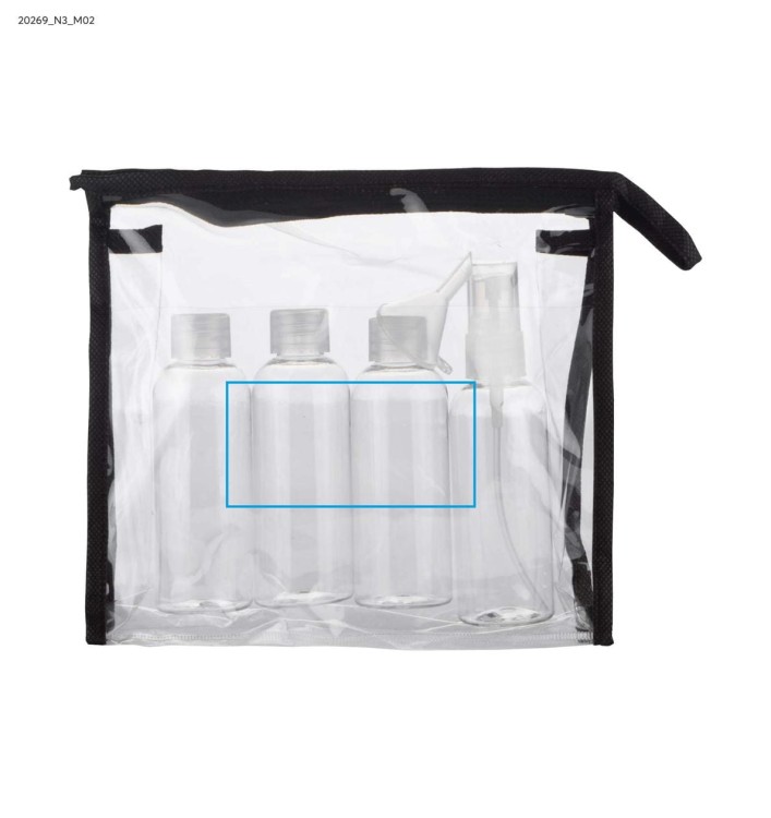 Zestaw pojemników podróżnych PLANE przezroczysty