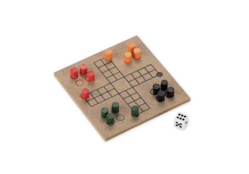 Gra chińczyk SPIL beżowy (naturalny) z logo