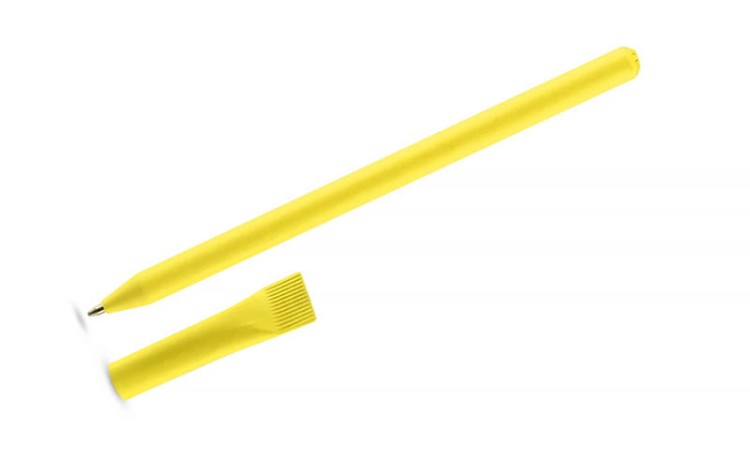 Długopis papierowy PINKO żółty z logo