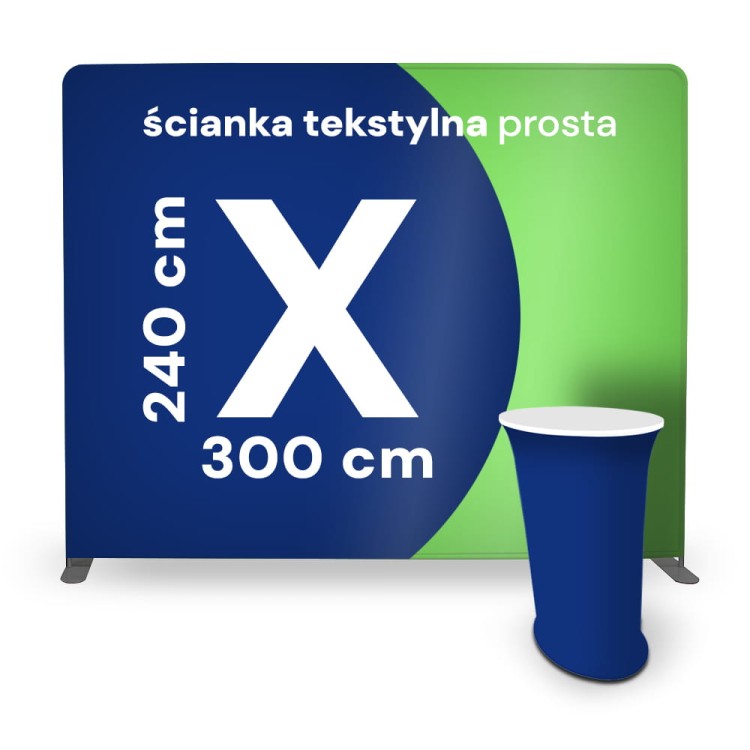 Zestaw reklamowy - Ścianka tekstylna prosta + lada