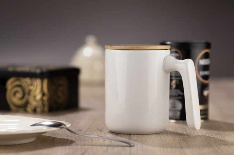 Kubek ceramiczny VIVIAN biały z logo