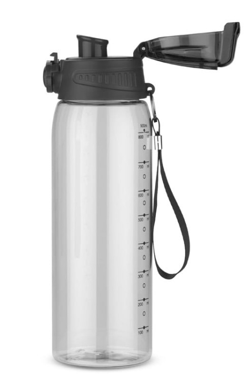 Bidon z miarką 900 ml KOLTER czarny z logo