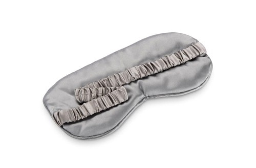 Opaska na oczy do spania VELURO popielaty (szary) z logo