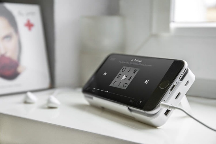 Power bank STAND 10000 mAh biały z logo