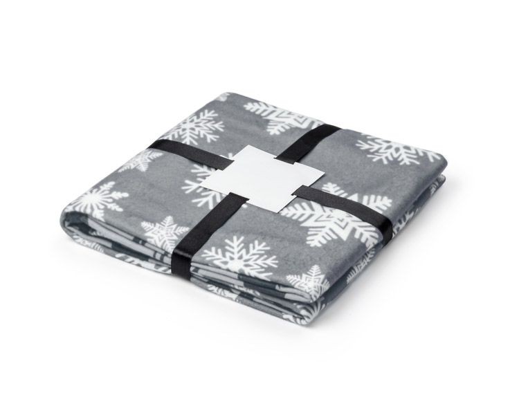 Koc polarowy STELO popielaty (szary) z logo