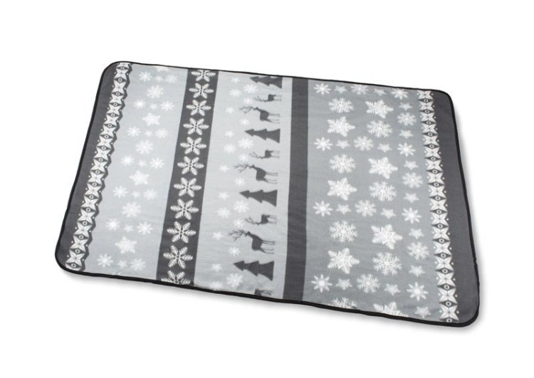 Koc polarowy STELO popielaty (szary) z logo