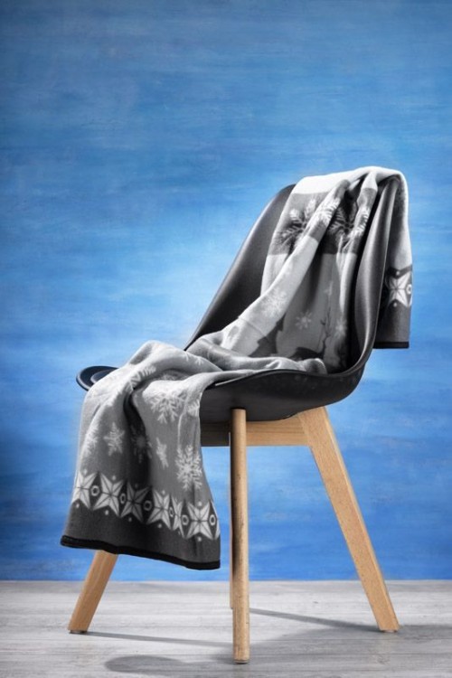 Koc polarowy STELO popielaty (szary) z logo