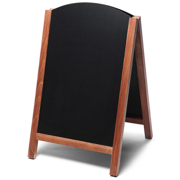 Dwustronny drewniany potykacz kredowy (68 x 120 cm) z wyciąganym panelem reklamowy potykacz kredowy do pisania markerami kredowymi