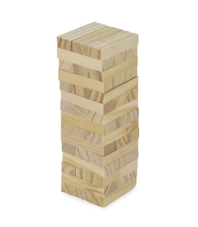 Gra drewniana BRICKS beżowy (naturalny) z logo