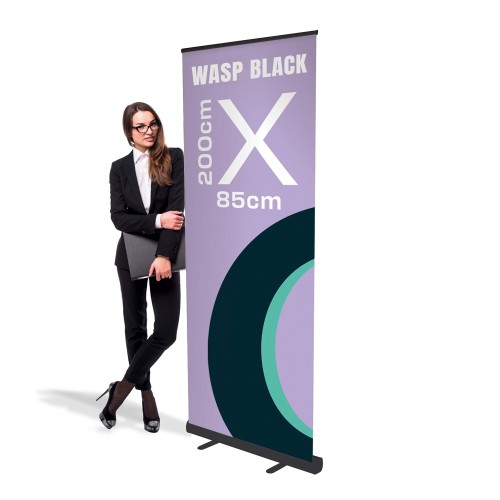 Rollup Wasp Black 85 x 200 cm stojak reklamowy rozwijany z opcją wydruku