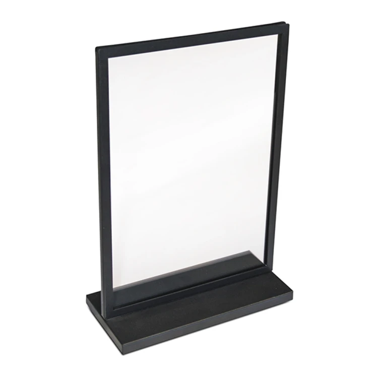 Dwustronny stojak akrylowy LINEO typu T format A4 (297x210 mm) informacyjny na ulotki, plakaty, broszury