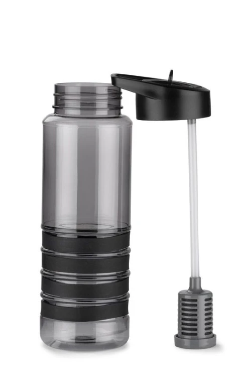 Bidon z filtrem węglowym KIVI 700 ml czarny z logo
