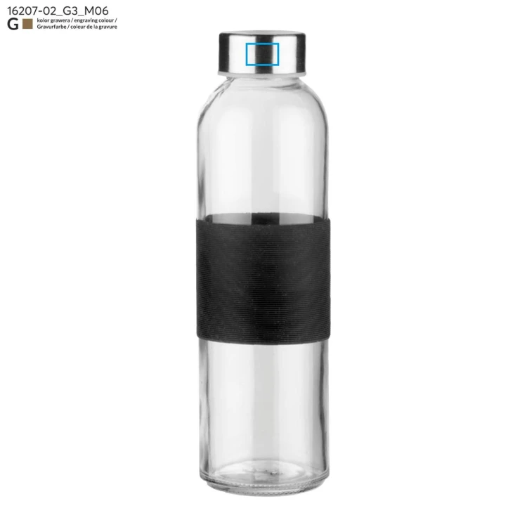 Butelka szklana GLASSI 510 ml czarny