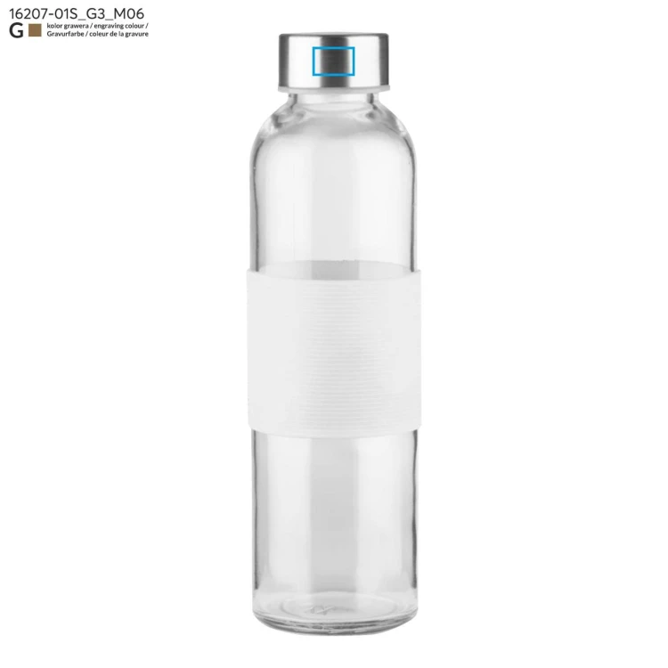 Butelka szklana GLASSI 480 ml biały