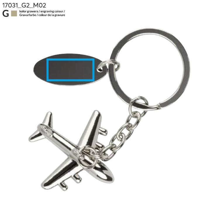 Brelok AIRPLANE 3D srebrny