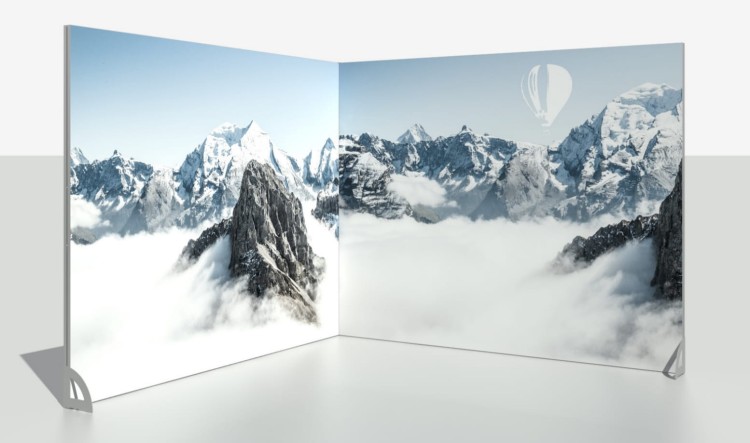 Vector Corner Advertising Wall