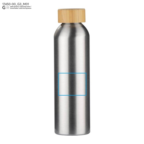 Butelka aluminiowa LIAM 600 ml srebrny z logo
