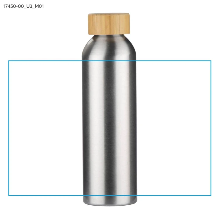 Butelka aluminiowa LIAM 600 ml srebrny z logo