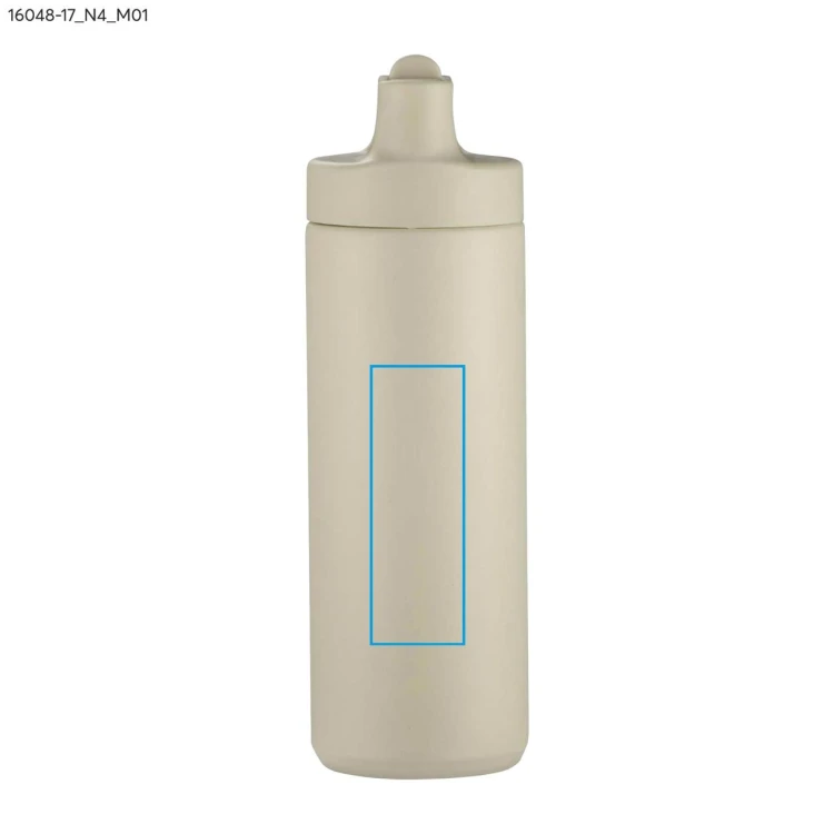 Bidon termiczny VELORA 500 ml beżowy (naturalny) z logo