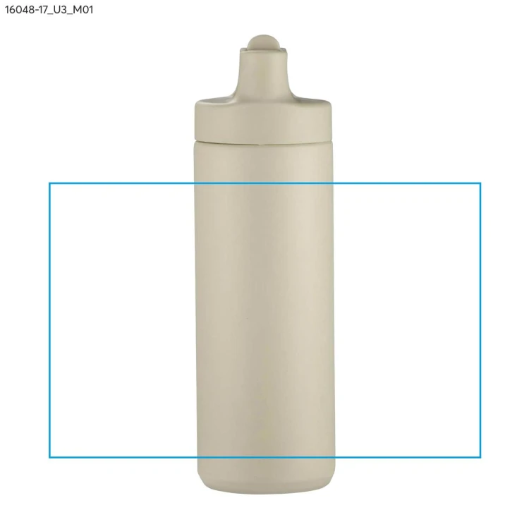 Bidon termiczny VELORA 500 ml beżowy (naturalny) z logo