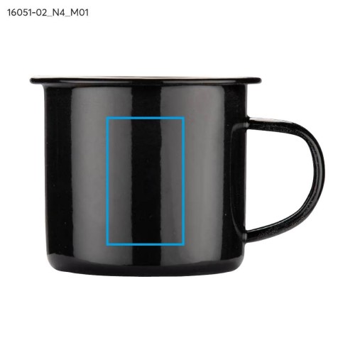Kubek emaliowany EMAL 300 ml czarny z logo